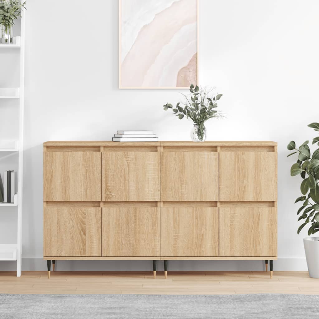 vidaXL Sideboards 2 Stk. Sonoma-Eiche Holzwerkstoff