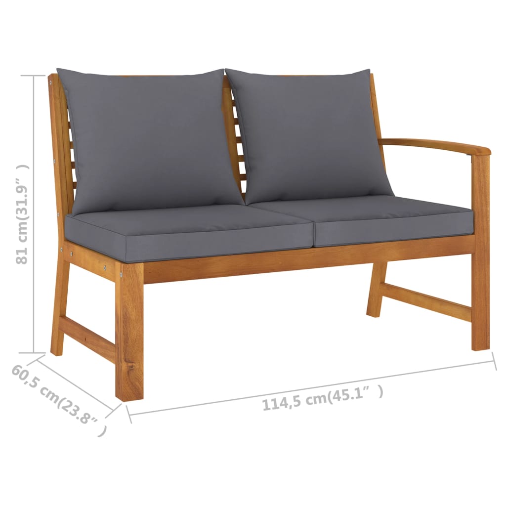 vidaXL 9-tlg. Garten-Lounge-Set mit Auflagen Massivholz Akazie