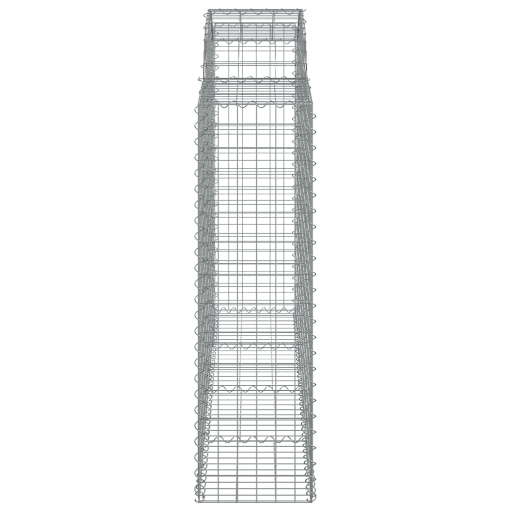 vidaXL Gabionen mit Hochbogen 7 Stk. 200x50x140/160cm Verzinktes Eisen