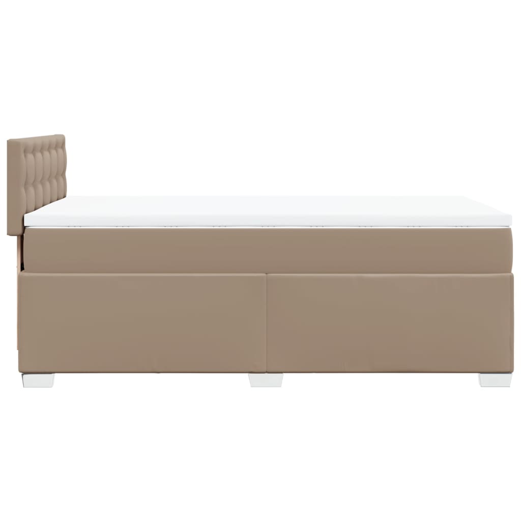 vidaXL Boxspringbett mit Matratze Cappuccino-Braun 80x200cm Kunstleder