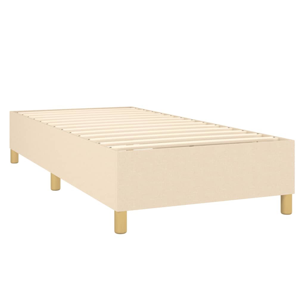 vidaXL Boxspringbett mit Matratze Creme 90x190 cm Stoff