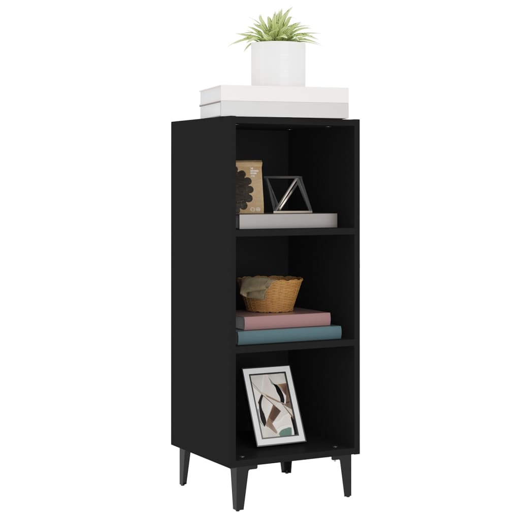 vidaXL Sideboard Schwarz 34,5x32,5x90 cm Holzwerkstoff