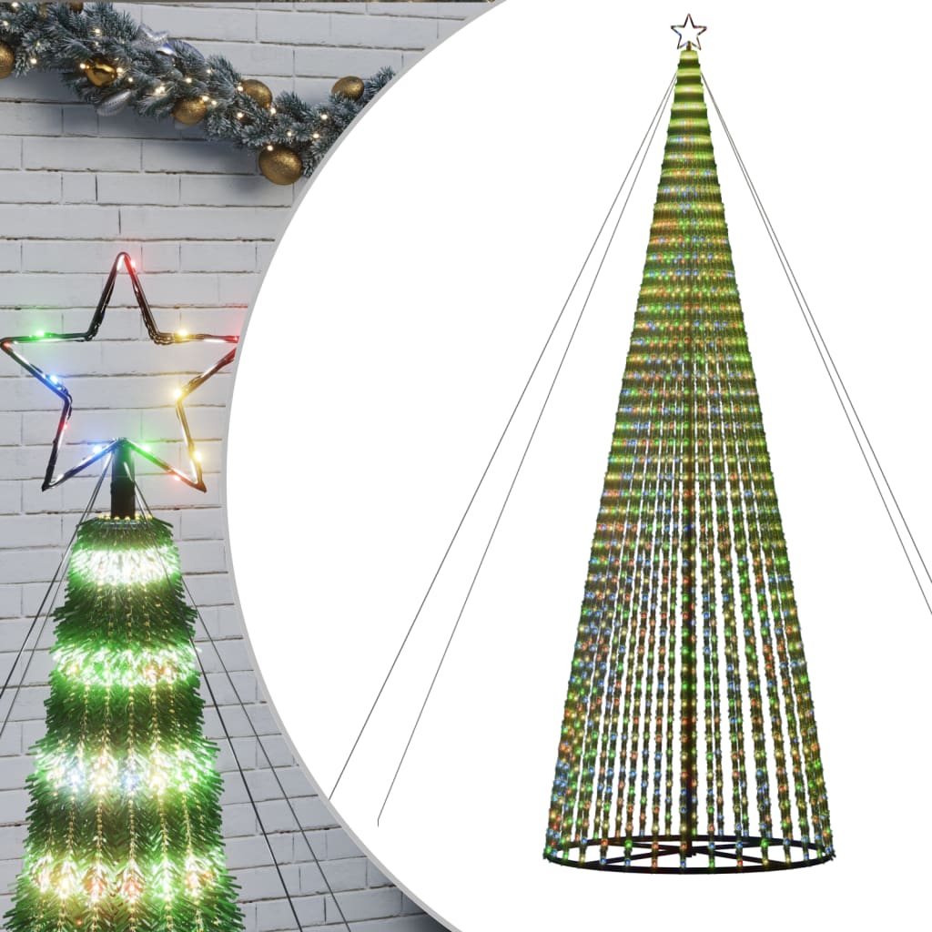 vidaXL Weihnachtsbaum Kegelform 1544 LEDs Mehrfarbig 500 cm