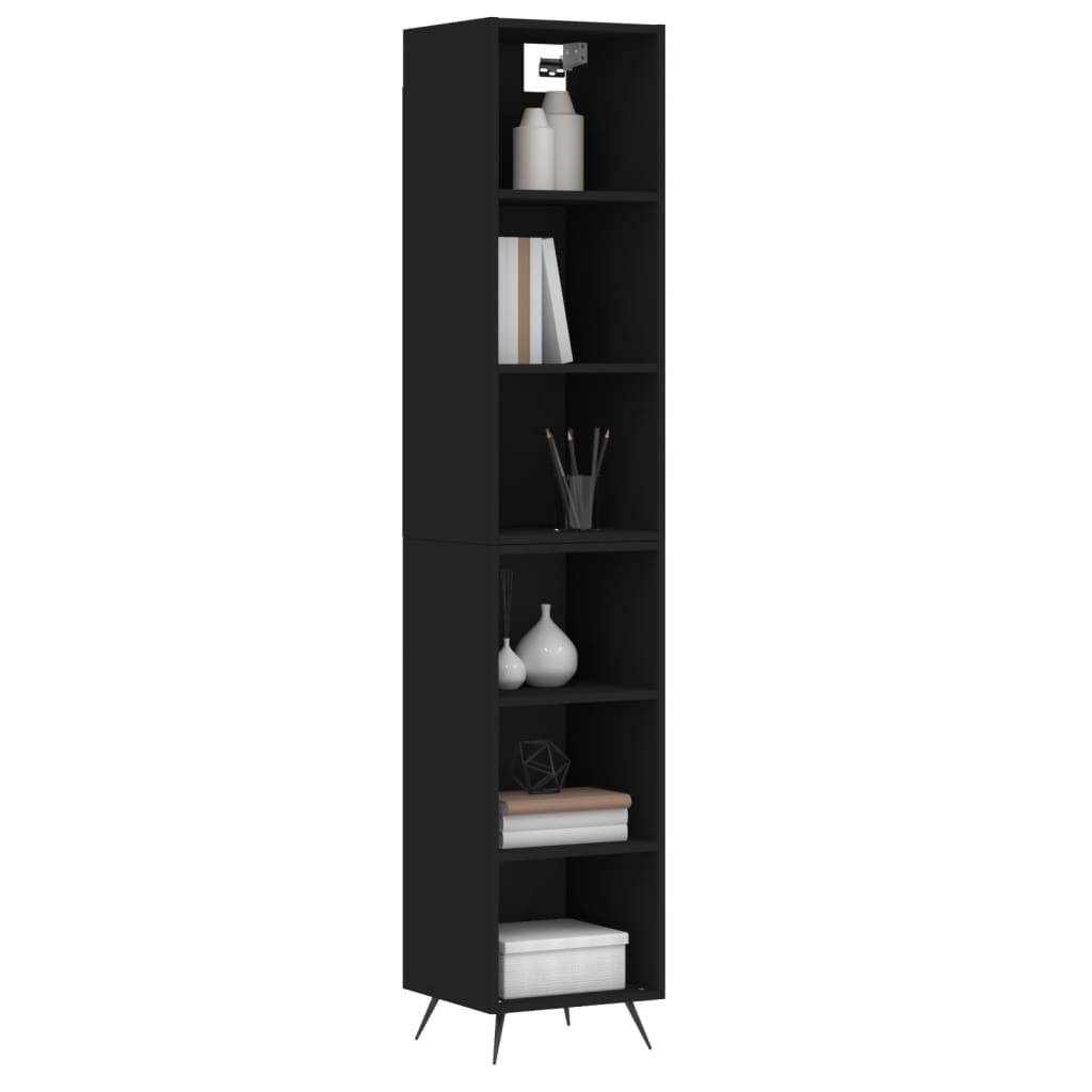 vidaXL Highboard Schwarz 34,5x32,5x180 cm Holzwerkstoff