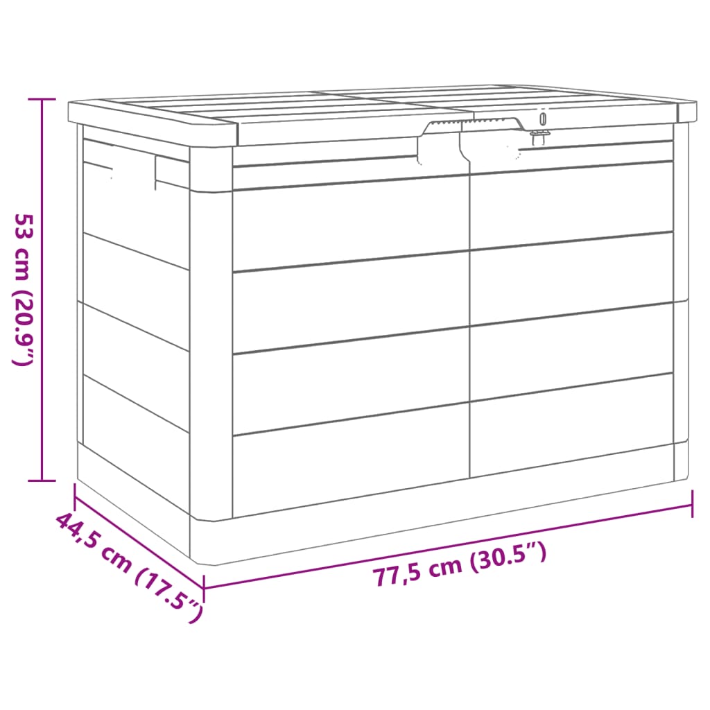 vidaXL Outdoor-Kissenbox Braun 77,5x44,5x53 cm Polypropylen