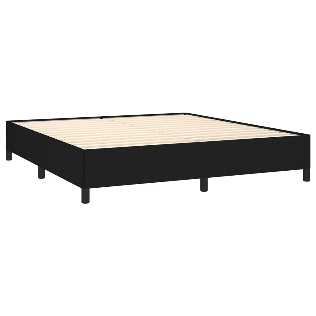 vidaXL Boxspringbett mit Matratze Schwarz 180x200 cm Stoff