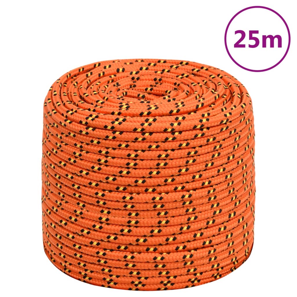 vidaXL Bootsseil Orange 8 mm 25 m Polypropylen