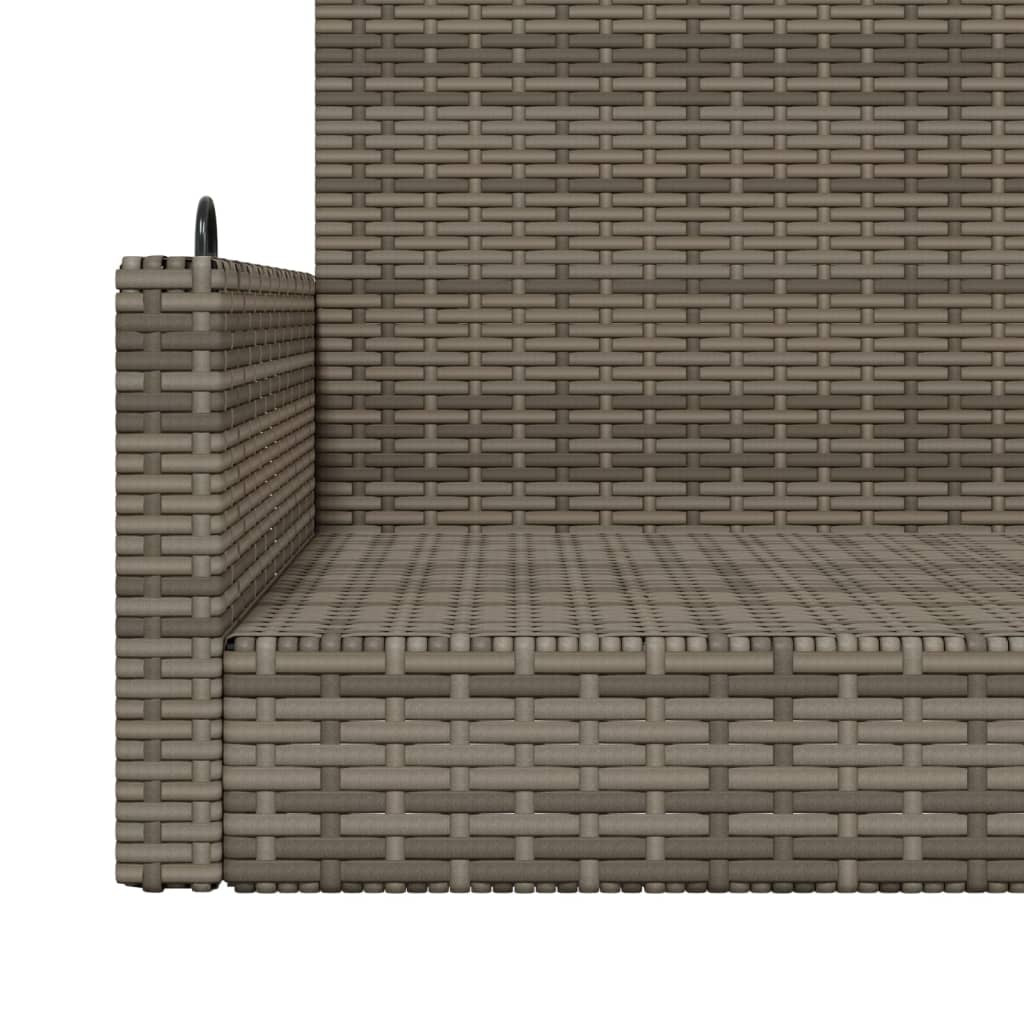 vidaXL Hängebank Grau 119x56x48 cm Poly Rattan