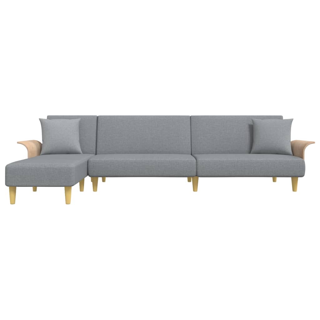 vidaXL Schlafsofa in L-Form Hellgrau 279x140x70 cm Stoff