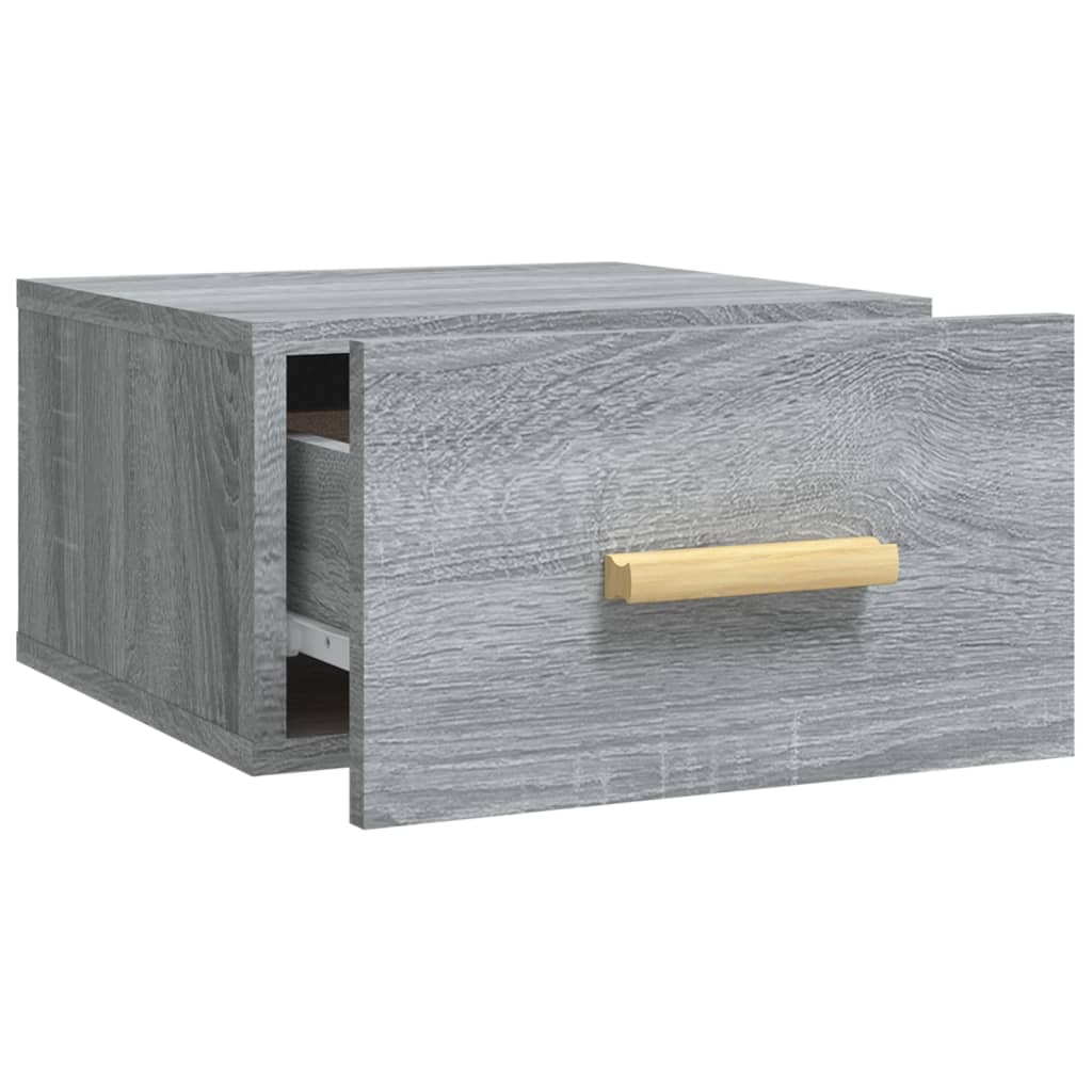 vidaXL Wand-Nachttische 2 Stk. Grau Sonoma 35x35x20 cm