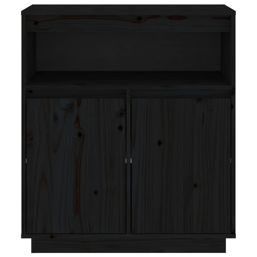 vidaXL Sideboard Schwarz 70x34x80 cm Massivholz Kiefer