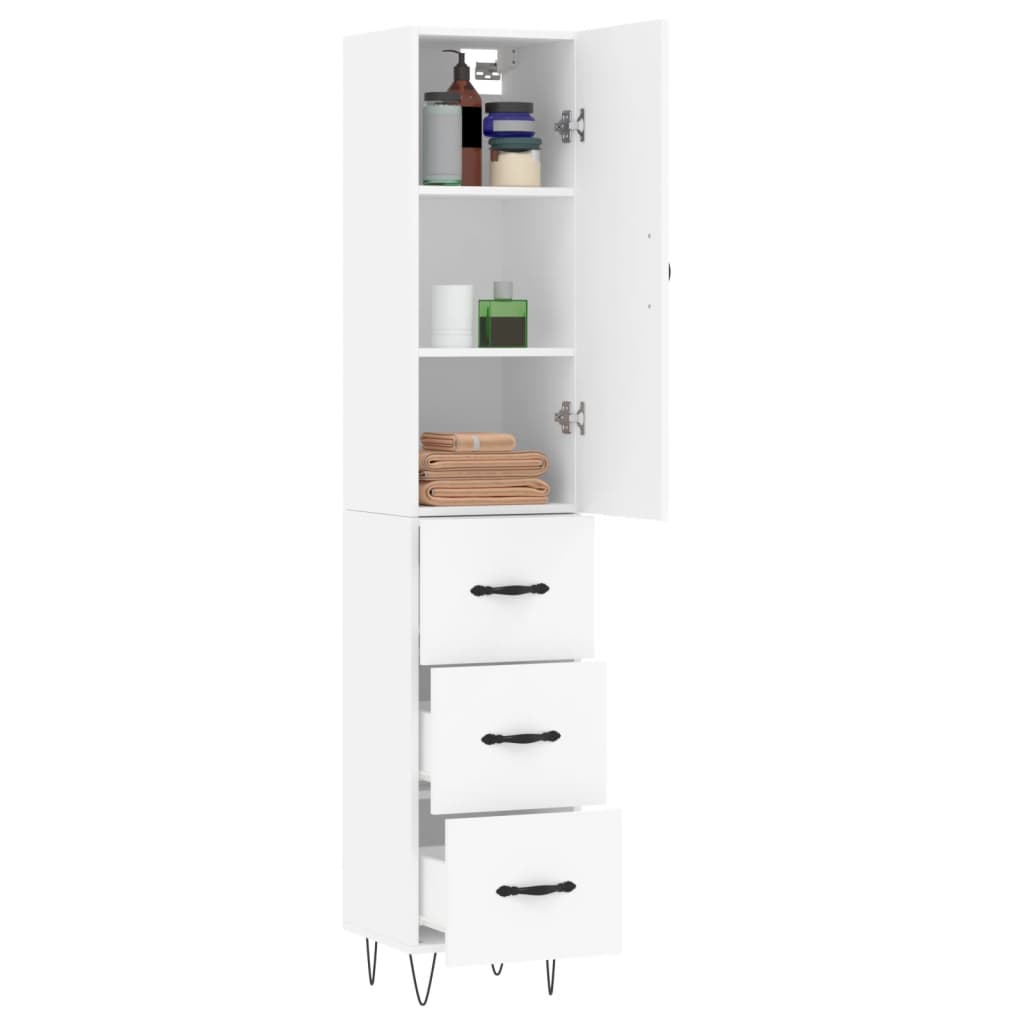 vidaXL Highboard Weiß 34,5x34x180 cm Holzwerkstoff