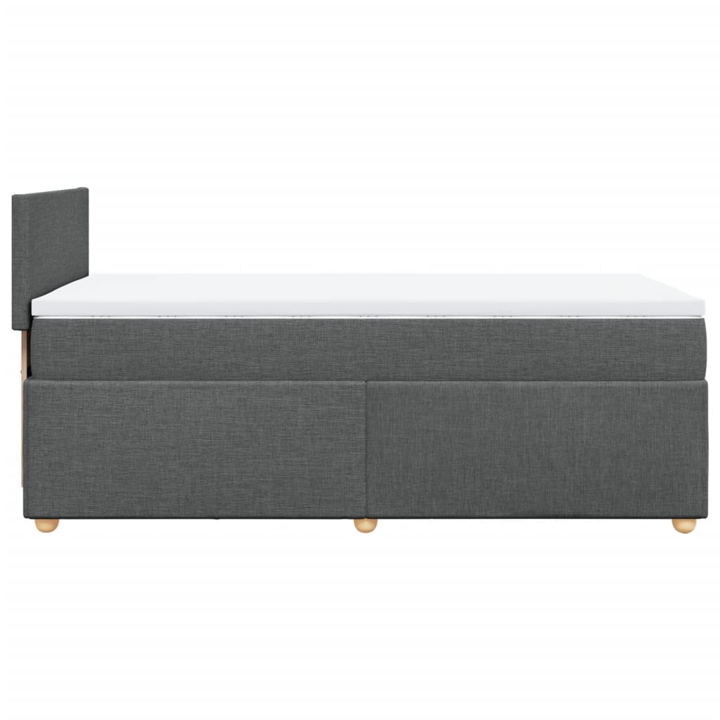 vidaXL Boxspringbett mit Matratze Dunkelgrau Stoff