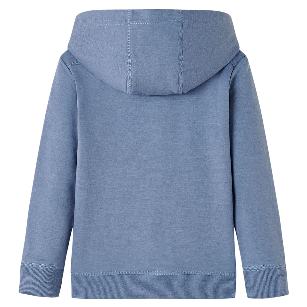 Kinder-Kapuzenpullover Blau Melange 128