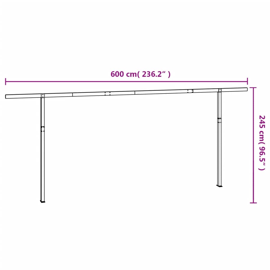 vidaXL Stützen für Markisen Weiß 600x245 cm Eisen