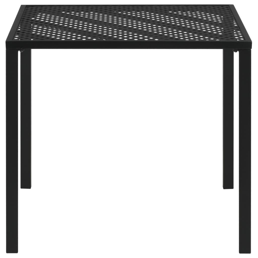 vidaXL Gartentisch Schwarz 80x80x72 cm Stahl