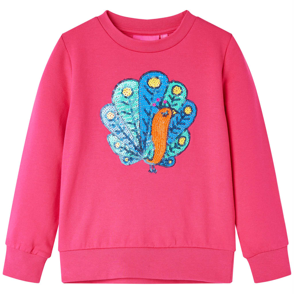 Kinder-Sweatshirt Knallrosa 128