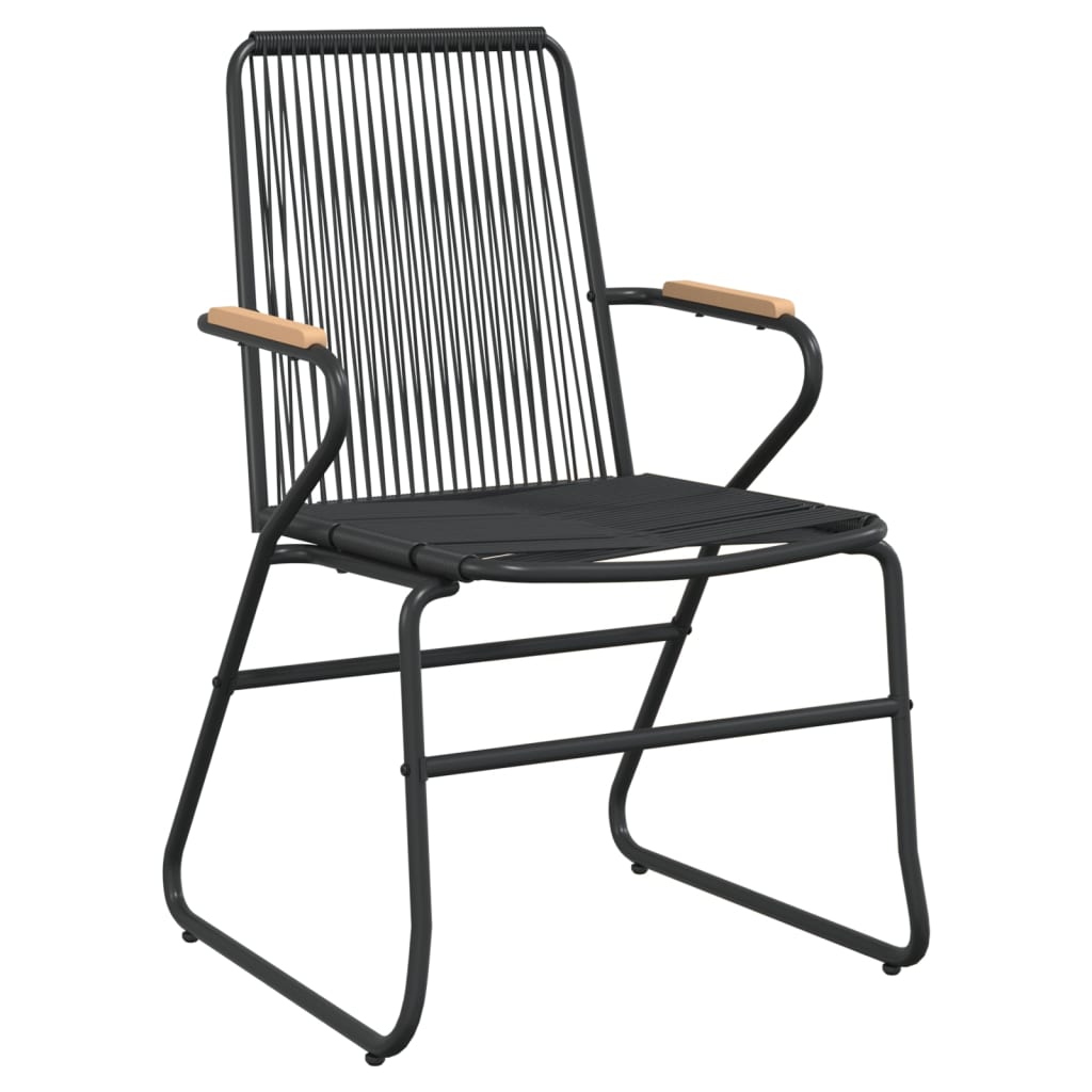 vidaXL Gartenstühle 2 Stk. Schwarz 58x59x85,5 cm PVC Rattan