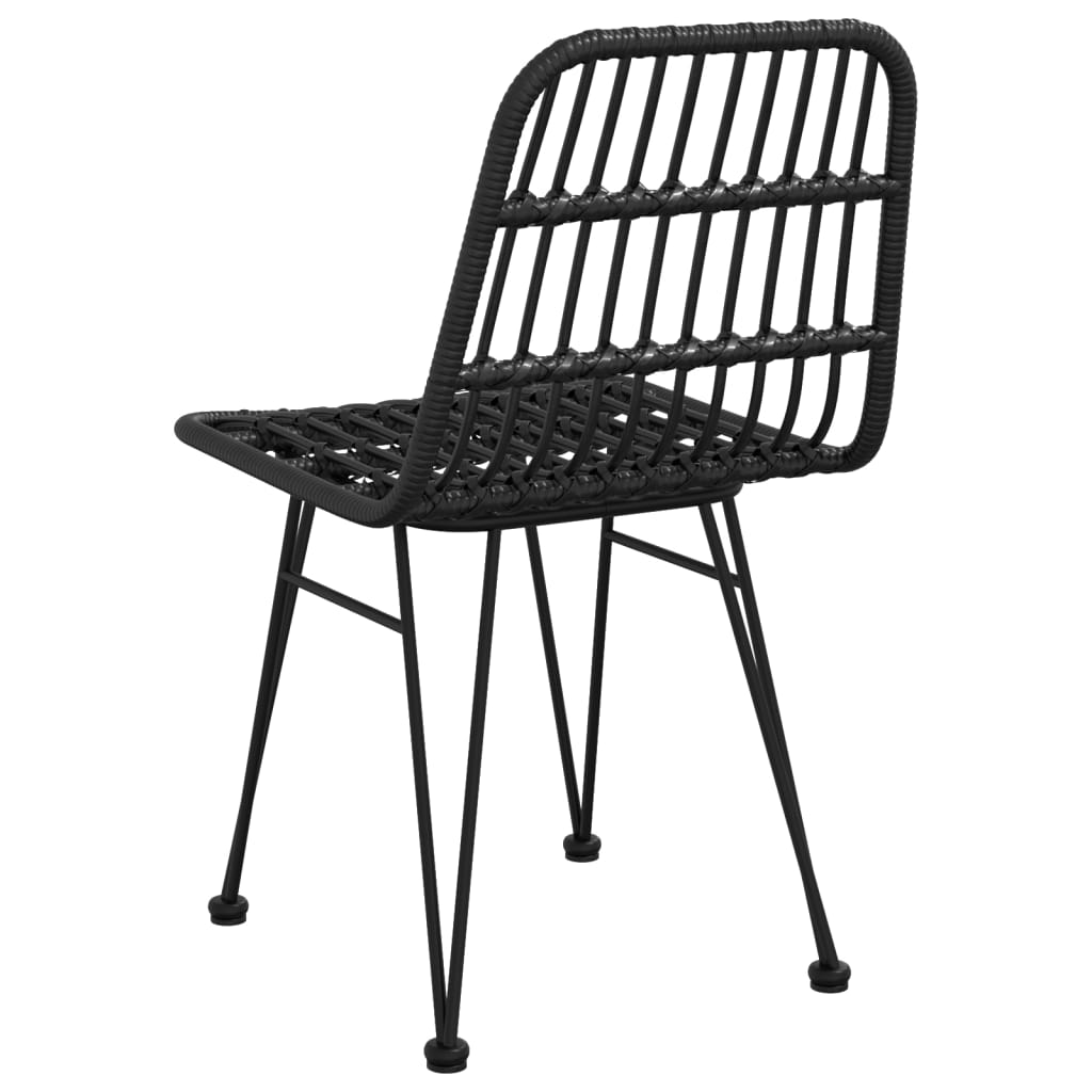 vidaXL Gartenstühle 2 Stk. Schwarz 48x62x84 cm PE-Rattan