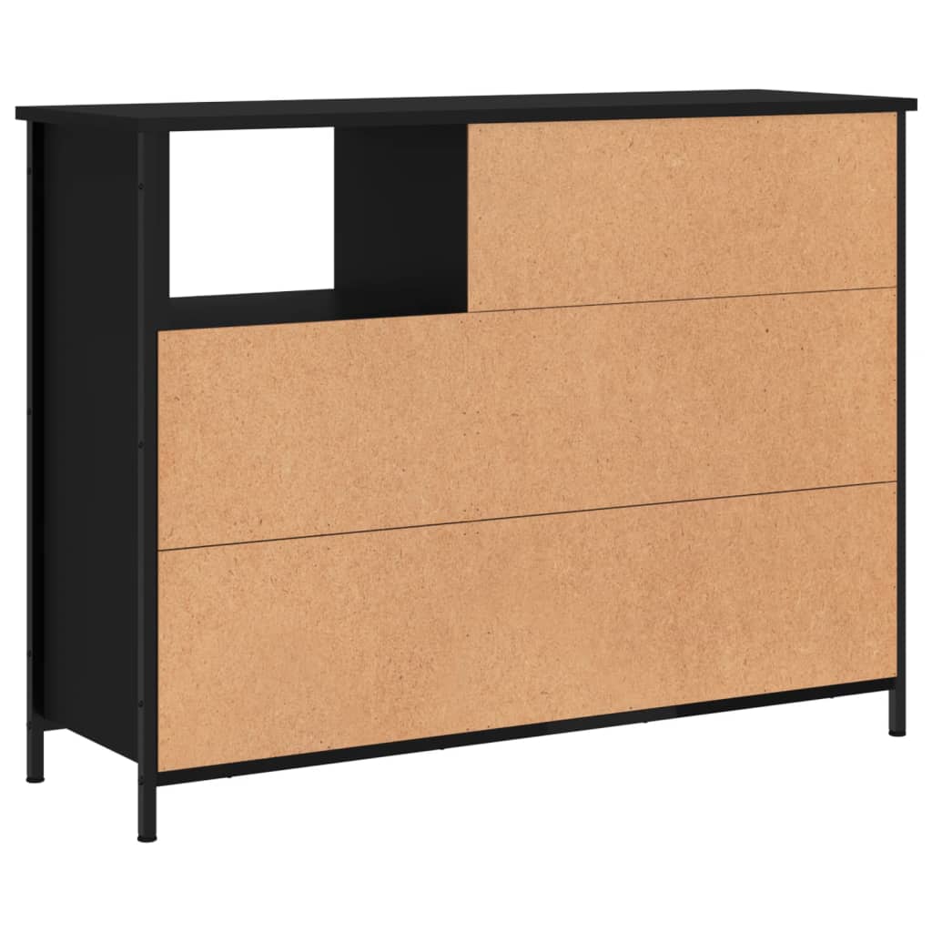 vidaXL Sideboard Schwarz 100x33x75 cm Holzwerkstoff