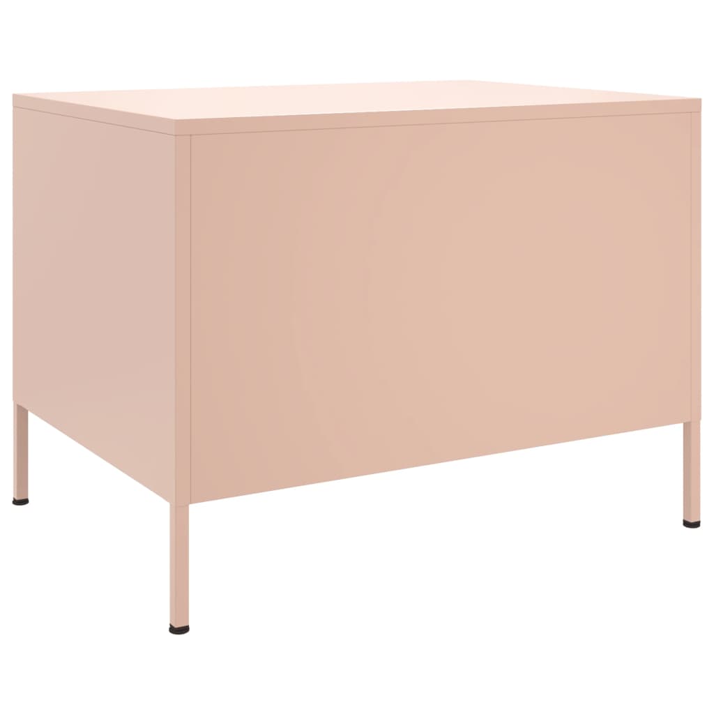 vidaXL Couchtisch Rosa 68x50x50,5 cm Stahl