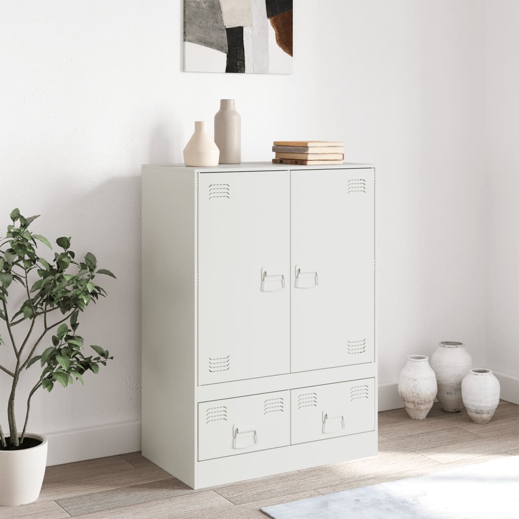 vidaXL Highboard Weiß 67x39x95 cm Stahl