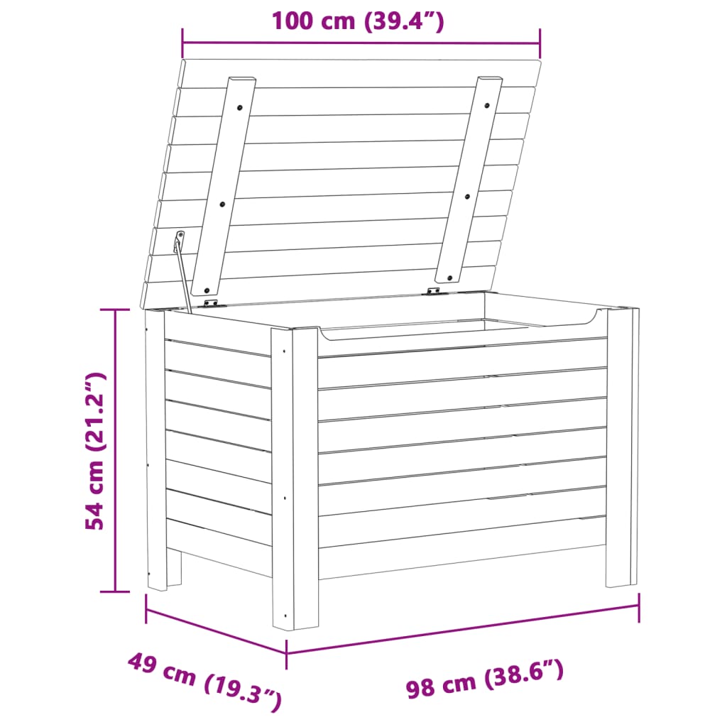 vidaXL Truhe mit Deckel RANA Weiß 100x49x54 cm Massivholz Kiefer