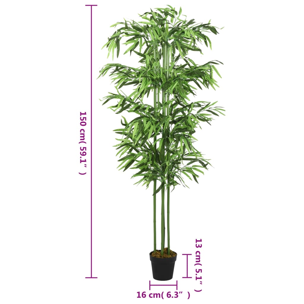 vidaXL Bambusbaum Künstlich 576 Blätter 150 cm Grün