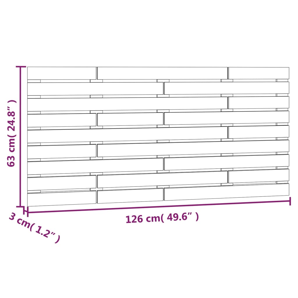 vidaXL Wand-Kopfteil Honigbraun 126x3x63 cm Massivholz Kiefer