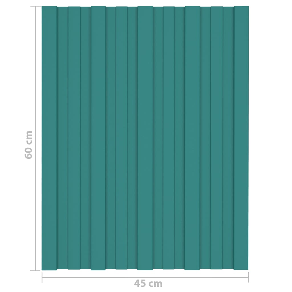 vidaXL Dachpaneele 12 Stk. Verzinkter Stahl Grün 60x45 cm