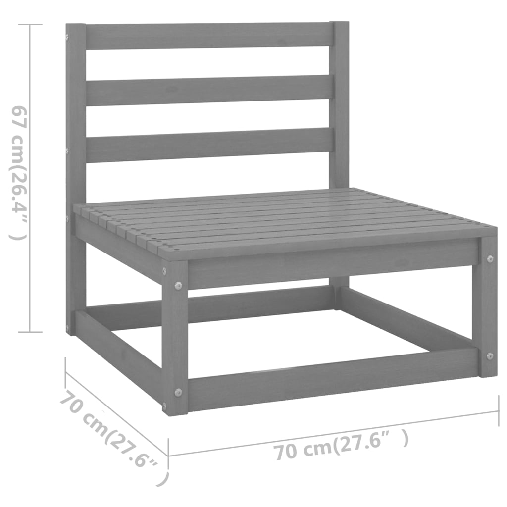 vidaXL 4-Sitzer-Gartensofa mit Kissen Kiefer Massivholz