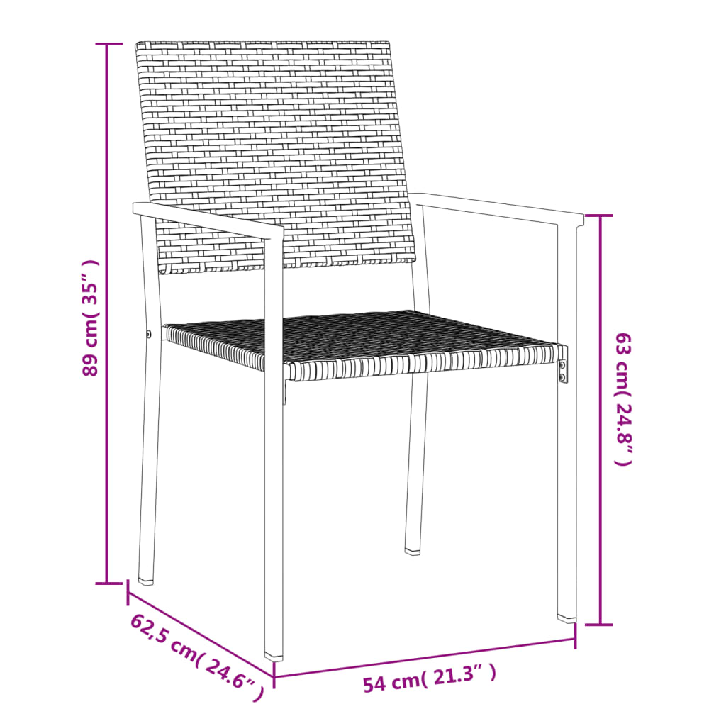 vidaXL 5-tlg. Garten-Essgruppe Poly Rattan und Stahl