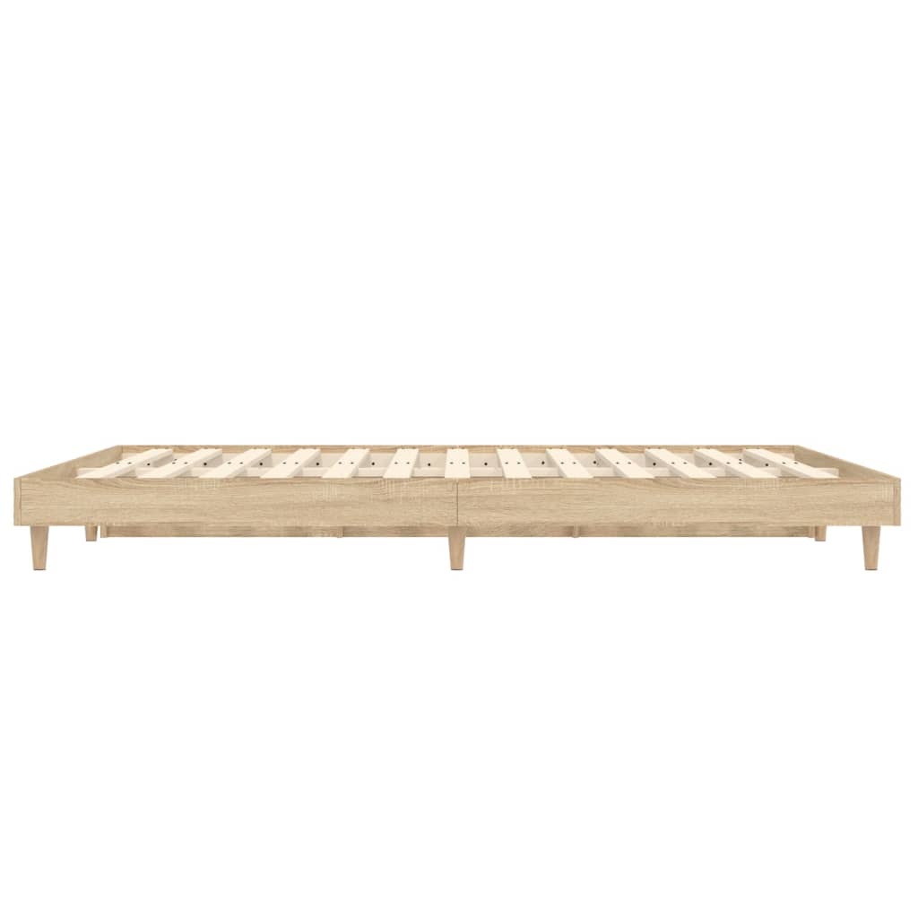 vidaXL Bettgestell ohne Matratze Sonoma-Eiche 140x190 cm Holzwerkstoff