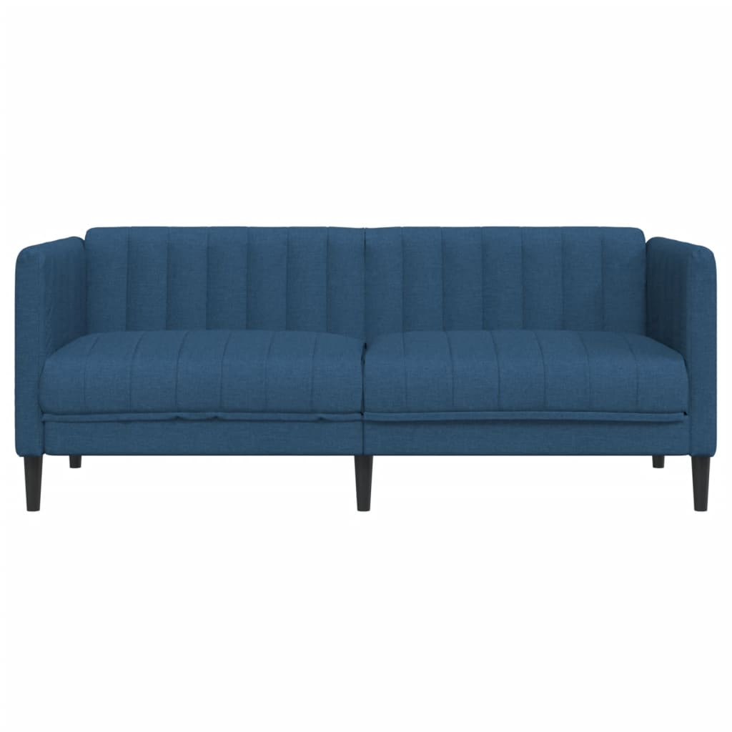 vidaXL Sofa 2-Sitzer Blau Stoff