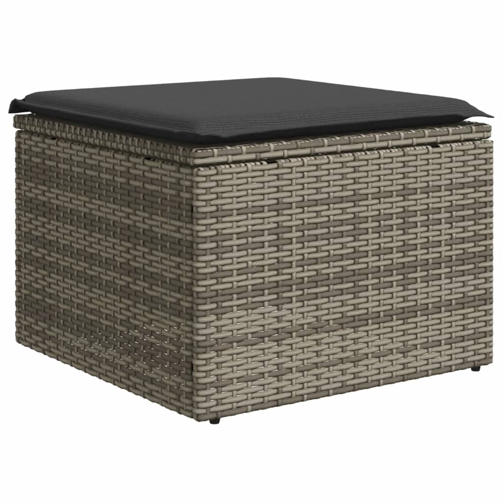 vidaXL 8-tlg. Garten-Sofagarnitur mit Kissen Grau Poly Rattan