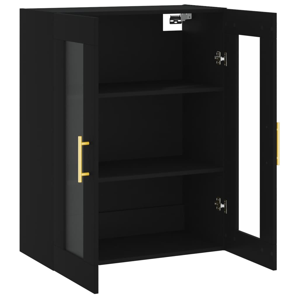 vidaXL Wandschrank Schwarz 69,5x34x90 cm