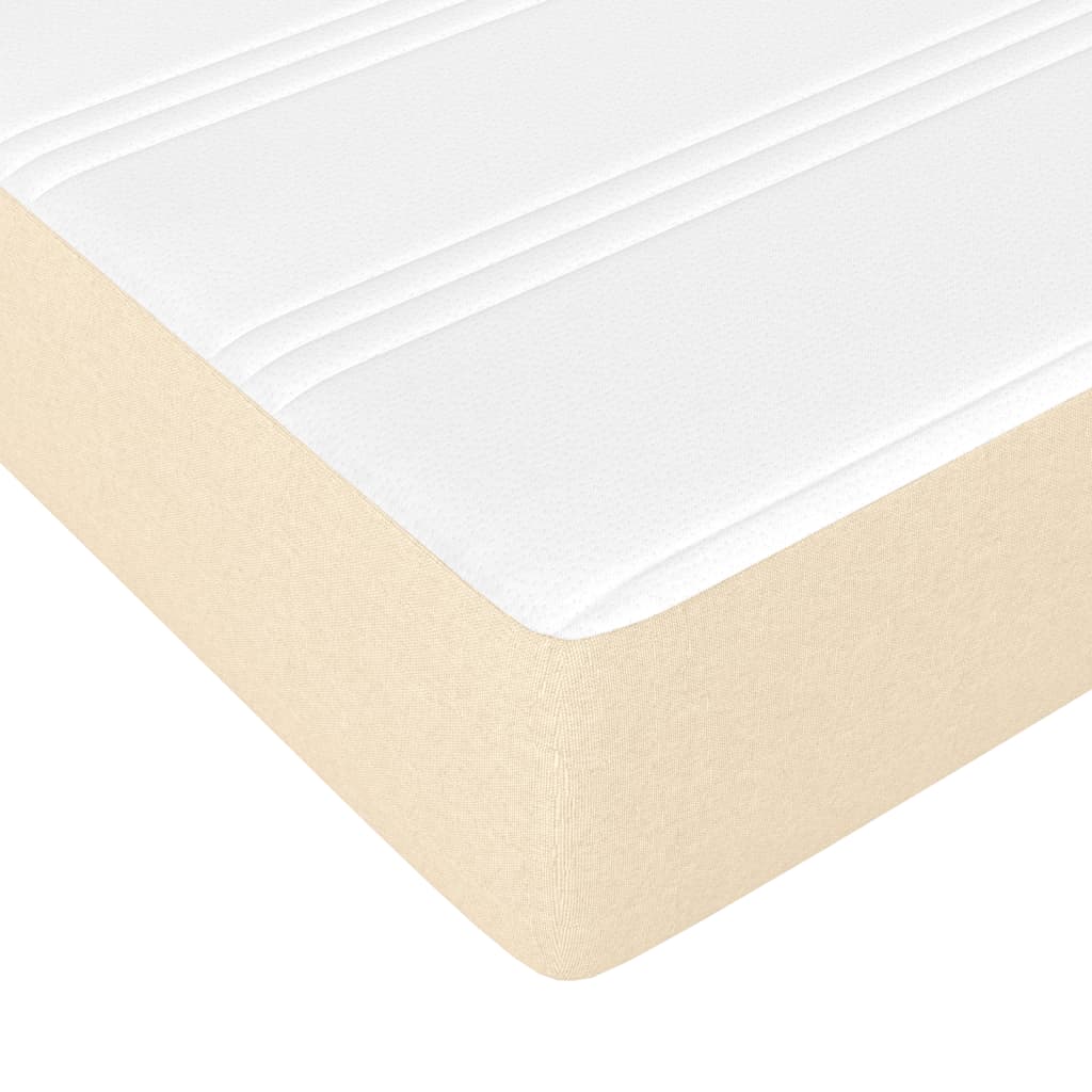 vidaXL Boxspringbett mit Matratze Creme 100x200 cm Stoff