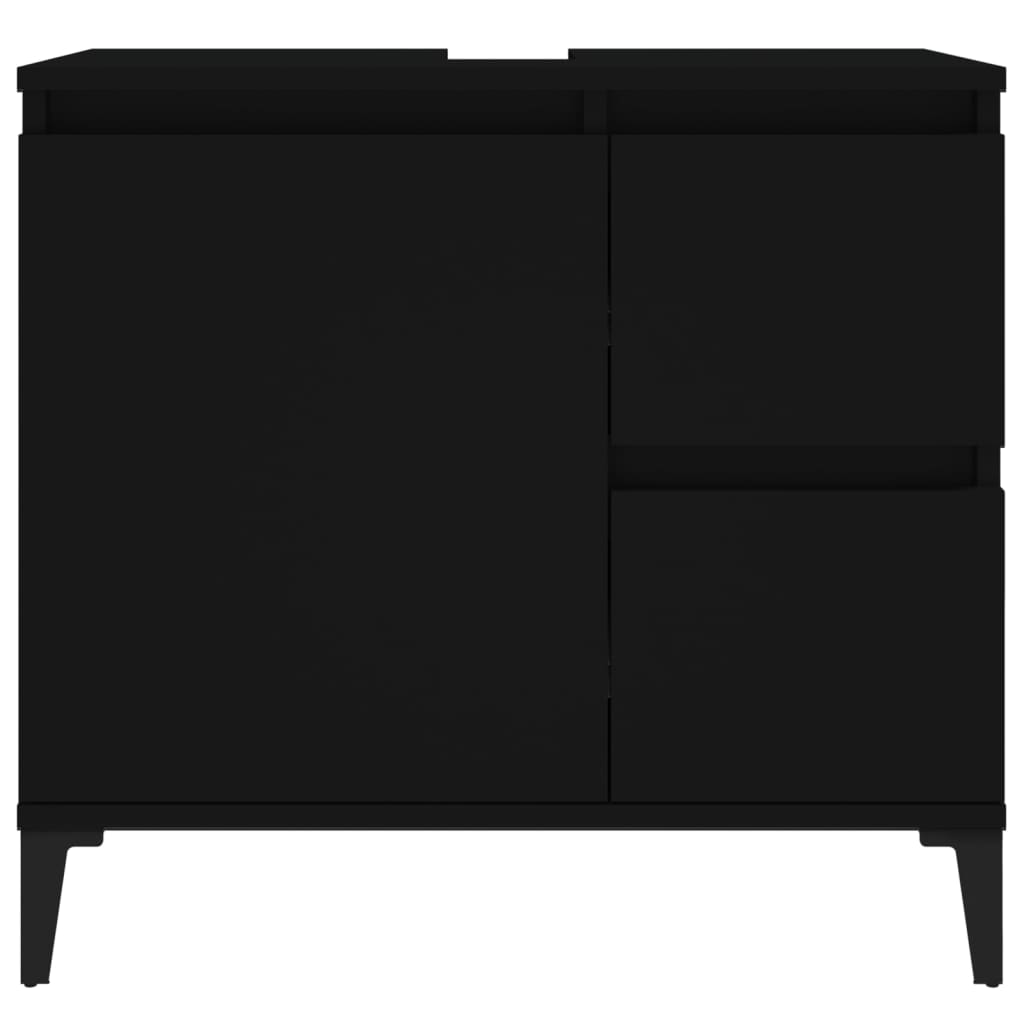 vidaXL Badschrank Schwarz 65x33x60 cm Holzwerkstoff