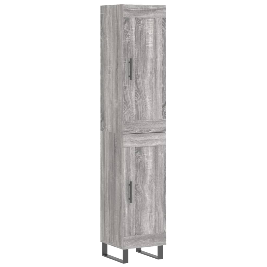 vidaXL Highboard Grau Sonoma 34,5x34x180 cm Holzwerkstoff