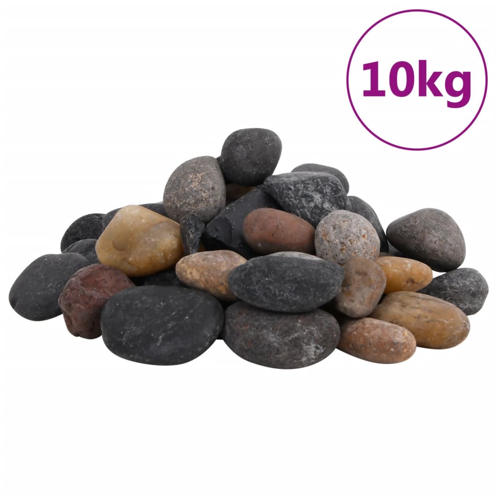 vidaXL Polierte Kiesel 10 kg Mehrfarbig 5-8 cm