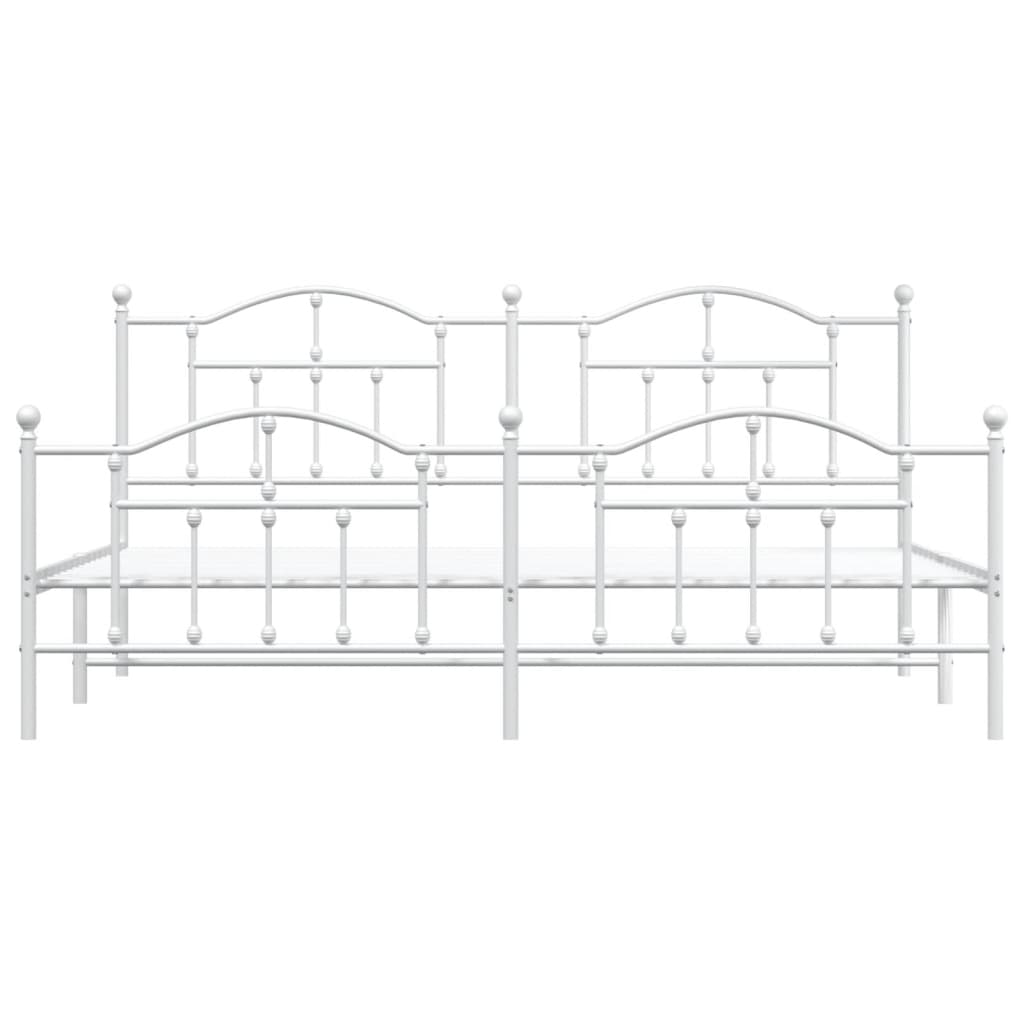 vidaXL Bettgestell mit Kopf- und Fußteil Metall Weiß 200x200 cm