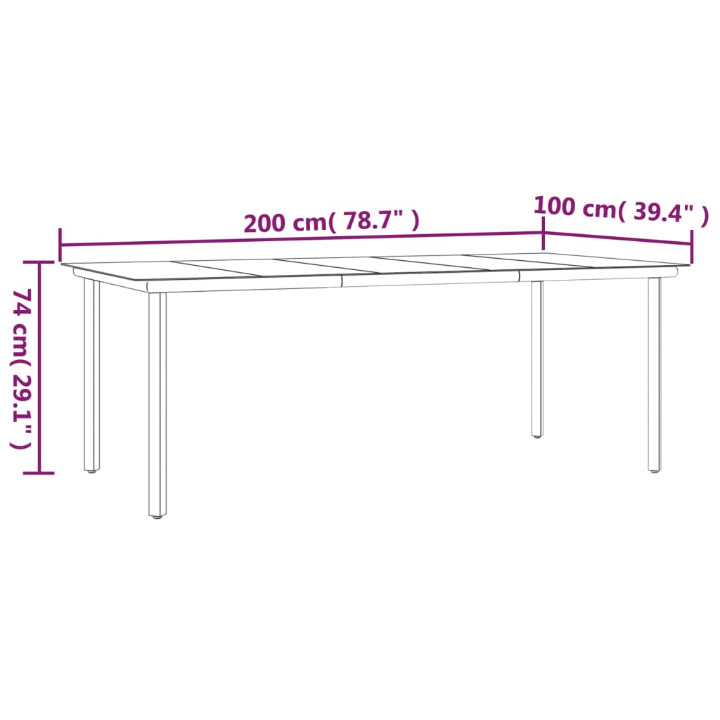 vidaXL 9-tlg. Garten-Essgruppe Schwarz Poly Rattan und Stahl