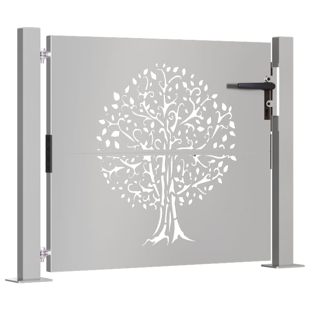 vidaXL Gartentor 105x105 cm Cortenstahl Baum-Design