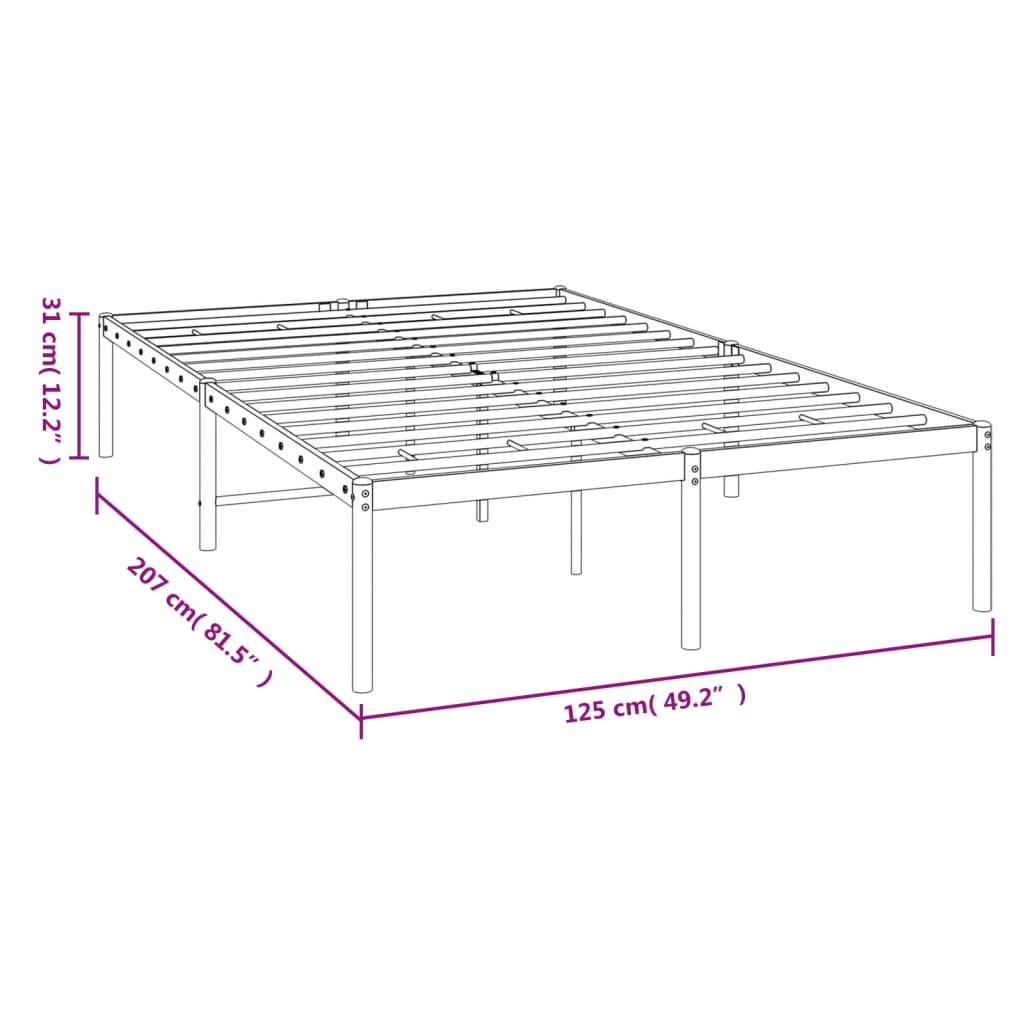 vidaXL Bettgestell Metall Schwarz 120x200 cm