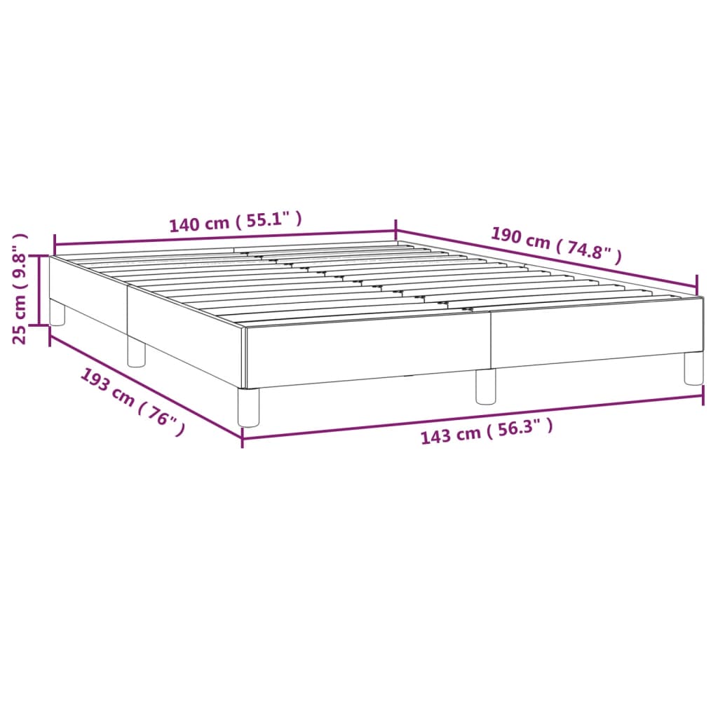 vidaXL Bettgestell ohne Matratze Blau 140x190 cm Stoff