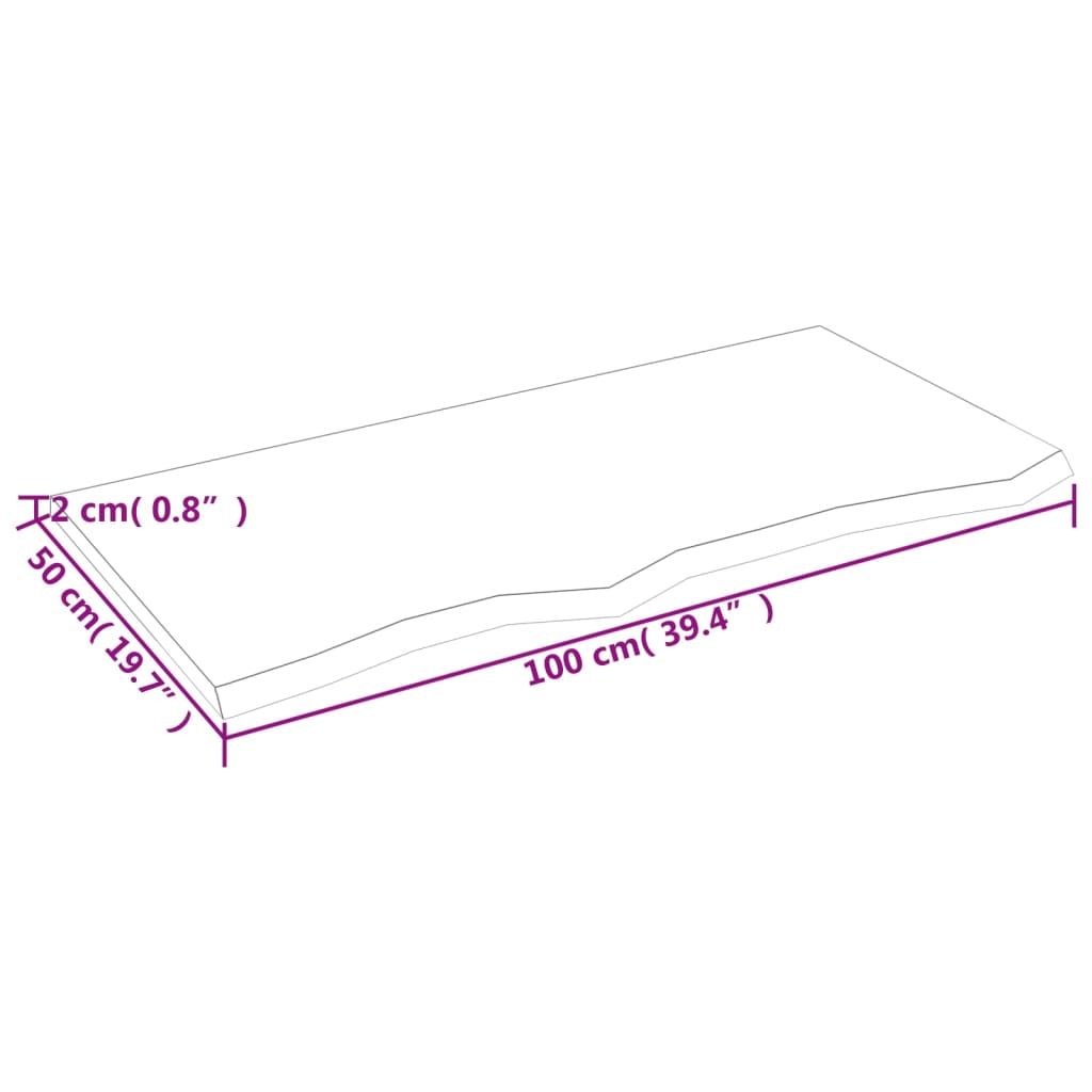 vidaXL Waschtischplatte Dunkelbraun 100x50x2 cm Massivholz Behandelt