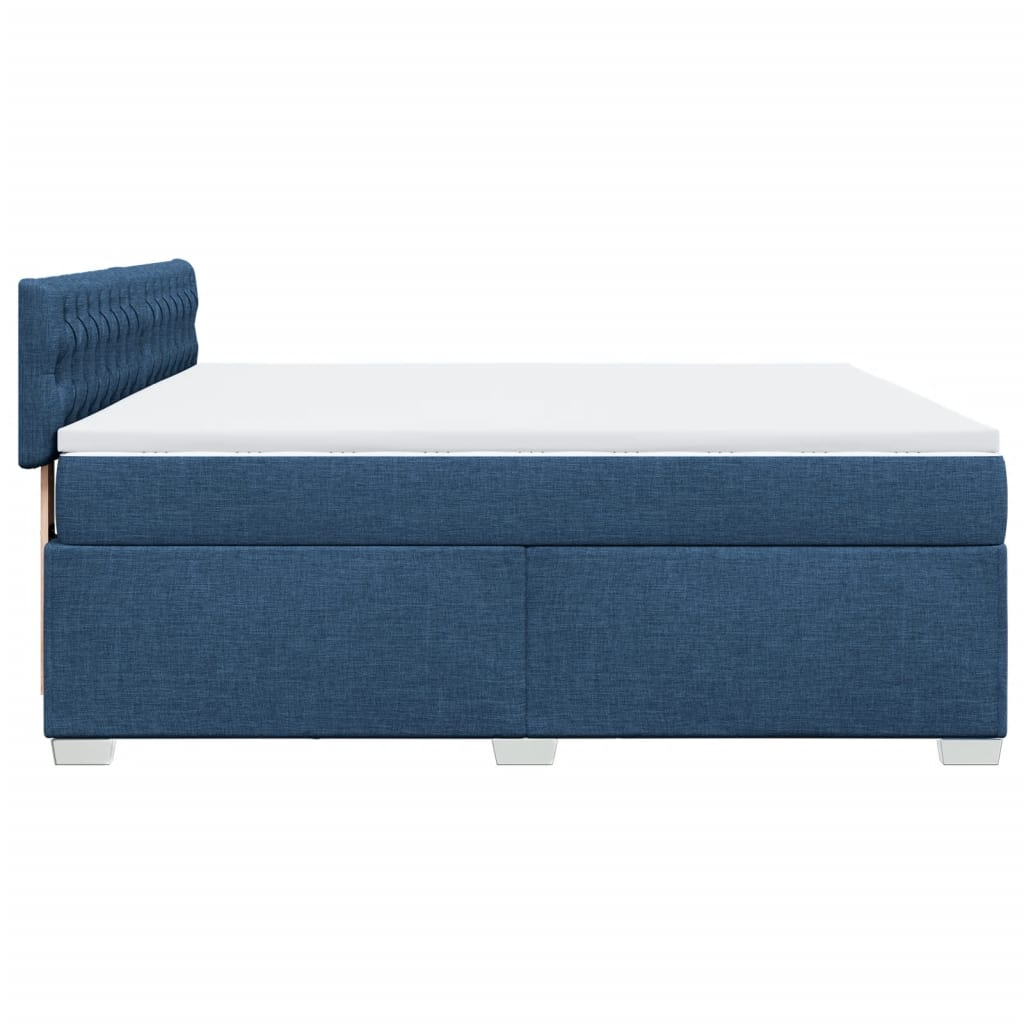 vidaXL Boxspringbett mit Matratze Blau 180x200 cm Stoff