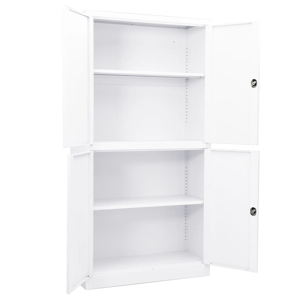 vidaXL Büroschrank Weiß 90x40x180 cm Stahl