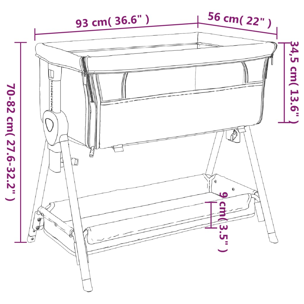 vidaXL Babybett mit Matratze Rot Leinenstoff