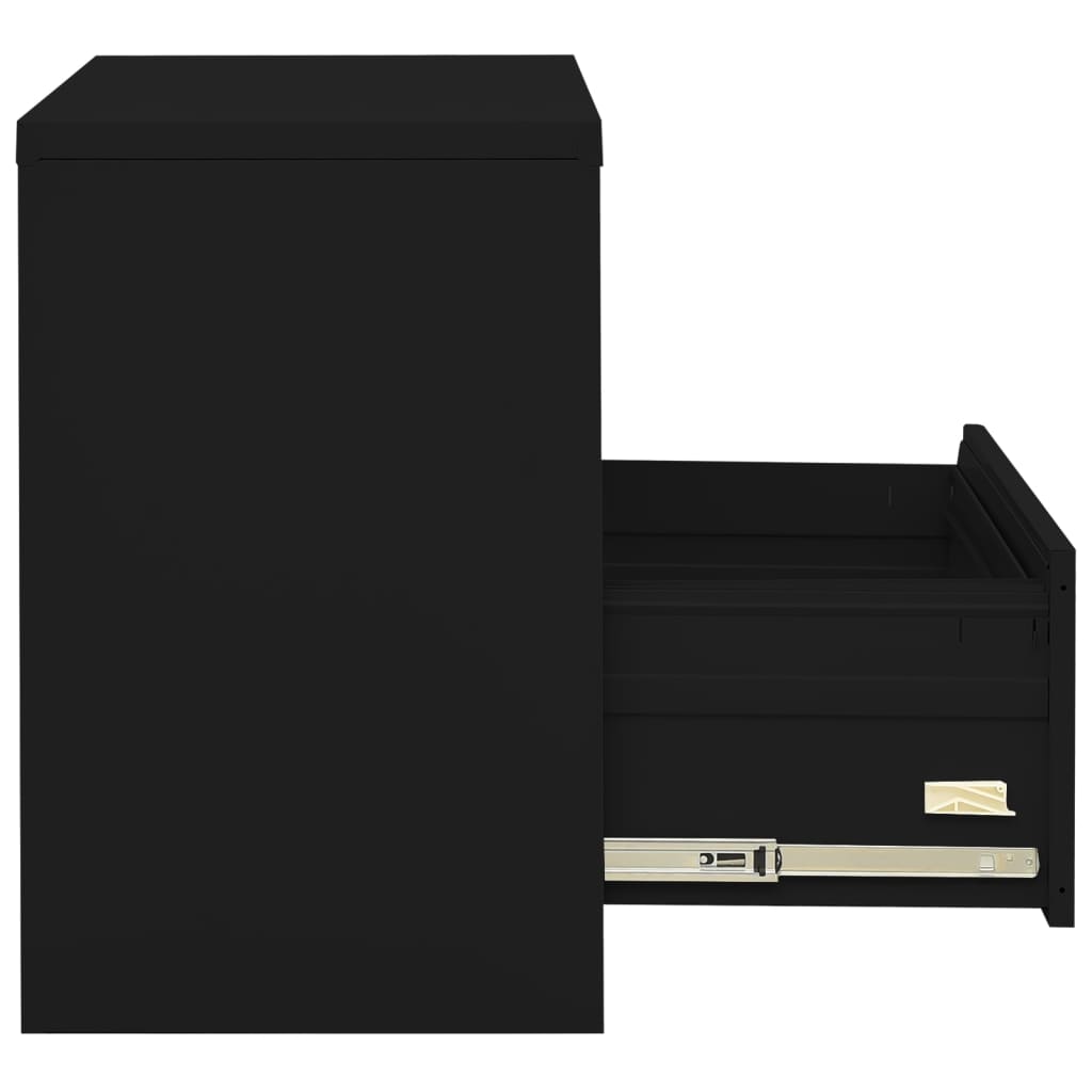 vidaXL Aktenschrank Schwarz 90x46x72,5 cm Stahl